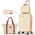 thumbnail image 1 of COBIZI 4 Piece Carry on Luggage Sets Hardside 20'' Carry on Suitcase with Spinner Wheels&TSA Lock,Lightweight 4 Piece Luggage Sets(13/20in, Beige), 1 of 9