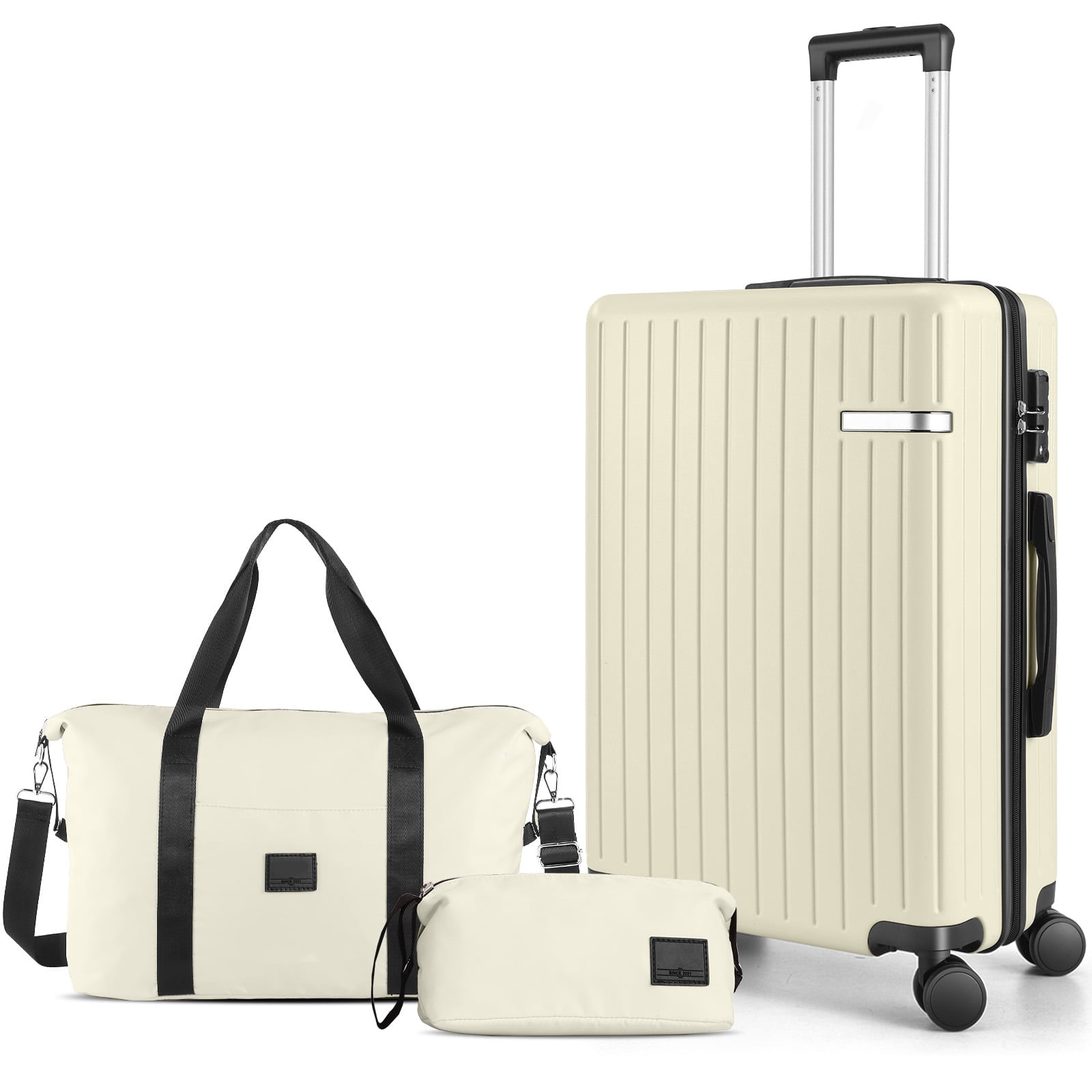 COBIZI Carry on Luggage Sets Hardside 20'' Carry on Suitcase with Spinner Wheels&TSA Lock,Lightweight 3 Piece Luggage Sets Beige