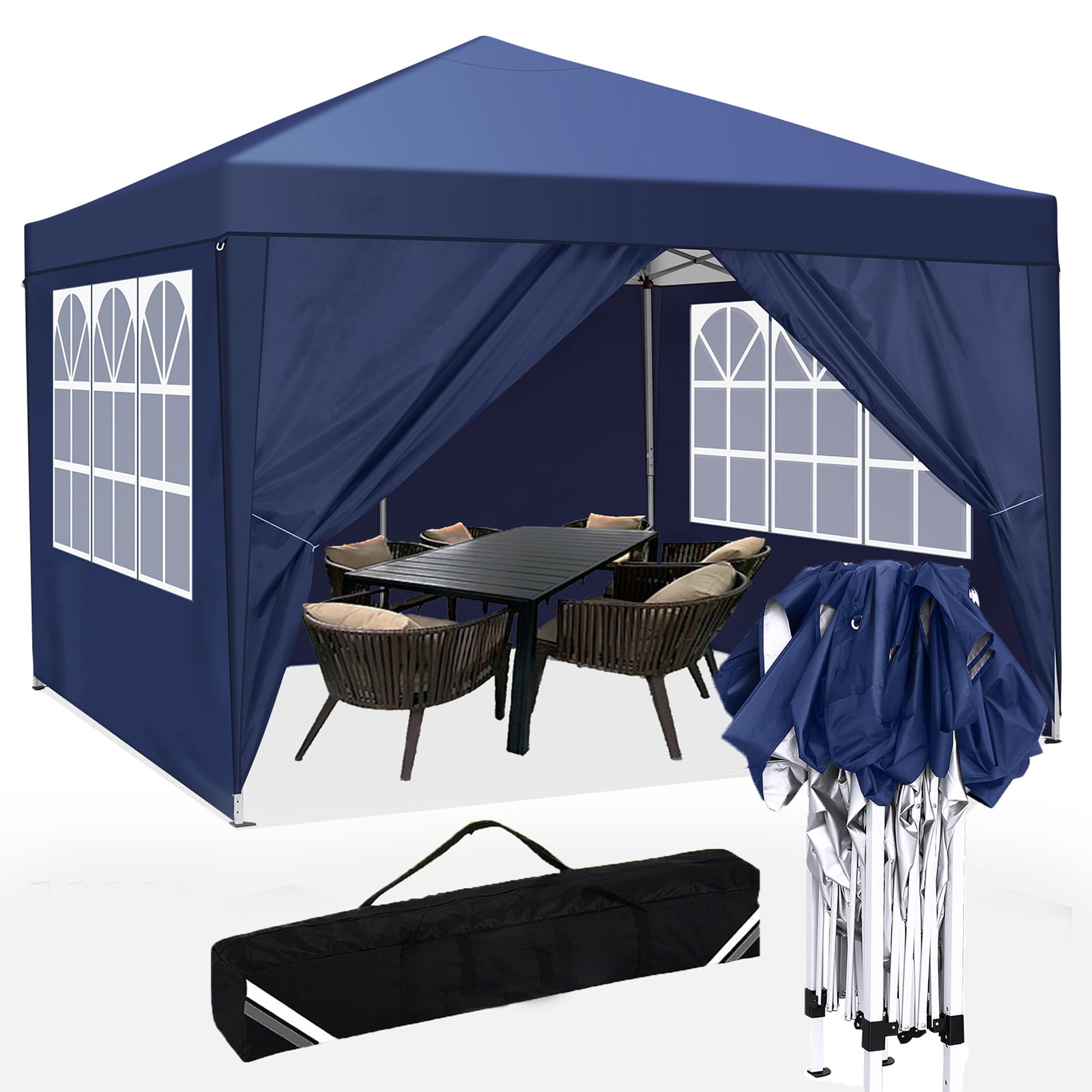 Cobizi 10'x10' Pop Up Canopy, Waterproof with Sidewalls, Instant ...