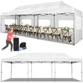 thumbnail image 1 of COBIZI 10'x30' Canopy Heavy Duty Pop Up Canopy Tent Outdoor Gazebo Shelter Waterproof Instant Commercial Tent with 8 Removable Sidewalls & 8 Sandbags & Roller Bag,White, 1 of 15