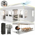 thumbnail image 1 of COBIZI 10x20 Pop Up Canopy Tent with 6 Removable Sidewalls, One-Push Setup, Waterproof UPF 50+, Air Vent, 3 Heights, Carry Bag, Sandbags, Stakes & Ropes for Parties, Commercial & Wedding, White, 1 of 9
