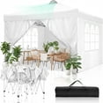 thumbnail image 1 of COBIZI 10x10 EZ Pop up Canopy Gazebo with Sidewalls,Pop up Canopy Tent Instant Shelter for Outdoor Party Camping Backyard Beach with Air Vent ,Carry Bag,Stakes,Ropes,White, 1 of 9