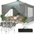 thumbnail image 1 of COBIZI 10x10 EZ Pop up Canopy Gazebo with Sidewalls,Pop up Canopy Tent Instant Shelter for Outdoor Party Camping Backyard Beach with Air Vent ,Carry Bag,Stakes,Ropes,Gray, 1 of 9