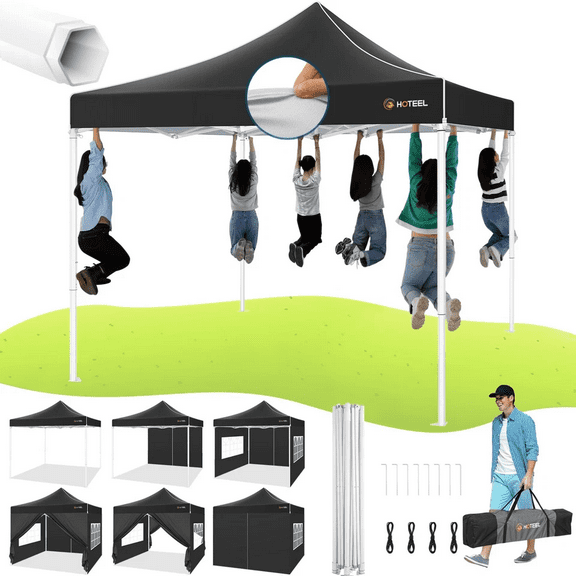 COBIZI 10x10 Heavy Duty Pop Up Canopy Commercial Vender Patio Waterproof Tent