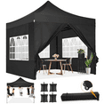 thumbnail image 1 of COBIZI 10x10 Pop up Canopy Commercial Heavy Duty Canopy Tent with 4 sidewalls Easy Up Outdoor Party Tent Instant Canopy All Season Windproof & Waterproof Canopy with Roller Bag,Black(Frame Thickened), 1 of 11