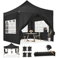 thumbnail image 1 of COBIZI 10x10 Pop up Canopy Commercial Heavy Duty Canopy Tent with 4 sidewalls Easy Up Outdoor Party Tent Instant Canopy All Season Windproof & Waterproof Canopy with Roller Bag,Black(Frame Thickened), 1 of 11