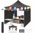 thumbnail image 1 of COBIZI 10x10 Heavy Duty Pop Up Canopy, Waterproof 420D Oxford, UPF 50+,Removable Awning and Sidewalls, Easy Setup Outdoor Tent for Wedding/Market/Backyard, with Storage Bag, Black, 1 of 6