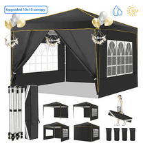 COBIZI 10x10 Pop up Canopy Tent Easy Pop up Tent Gazebo,Portable Ez up Canopy Suitable for Party Beach Camping Gathering Activities Waterproof &Upf 50 ,Black
