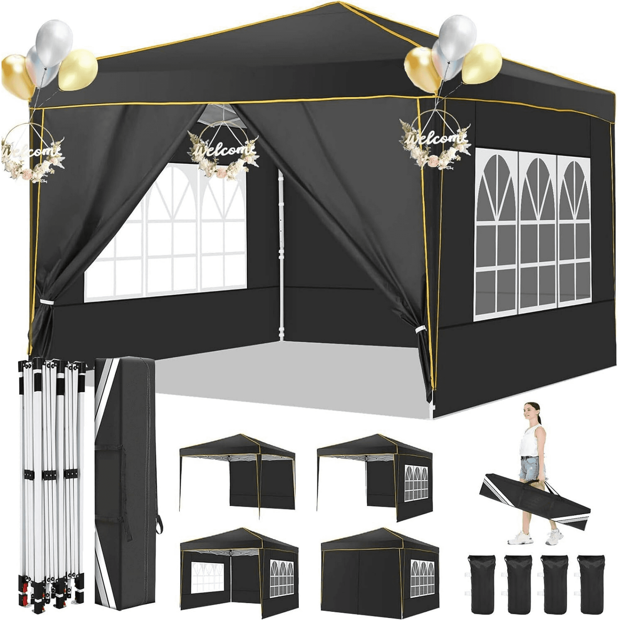 COBIZI 10x10 Outdoor Foldable Pop Up Tent, Waterpr