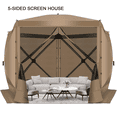 thumbnail image 1 of COBIZI 10x10ft Pop up Gazebo Screen Tent Screen House for Camping,5 Sided Pop-up Camping Canopy Shelter Tent with Sidewalls,Portable Outdoor Quick-set Hub Tent with Carrying Bag&Ground Stakes,Khaki, 1 of 10