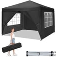 thumbnail image 1 of COBIZI 10x10 Pop up Canopy with Sidewalls Waterproof Outdoor Canopy Gazebo Anti-UV Instant Foldable Canopy Tent for Party with Carry Bag,Black, 1 of 7