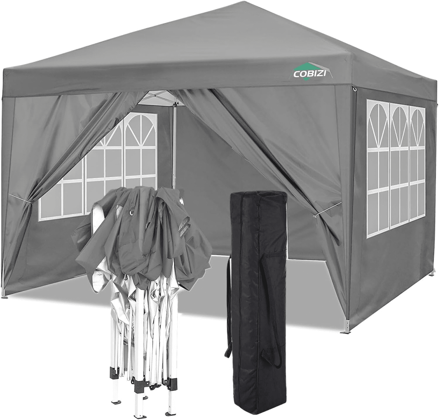 10x10ft Popup Canopy Waterproof Canopy with 4 Sidewalls Outdoor