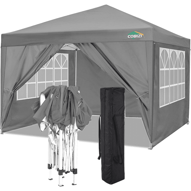 10x10ft Popup Canopy Waterproof Canopy with 4 Sidewalls Outdoor
