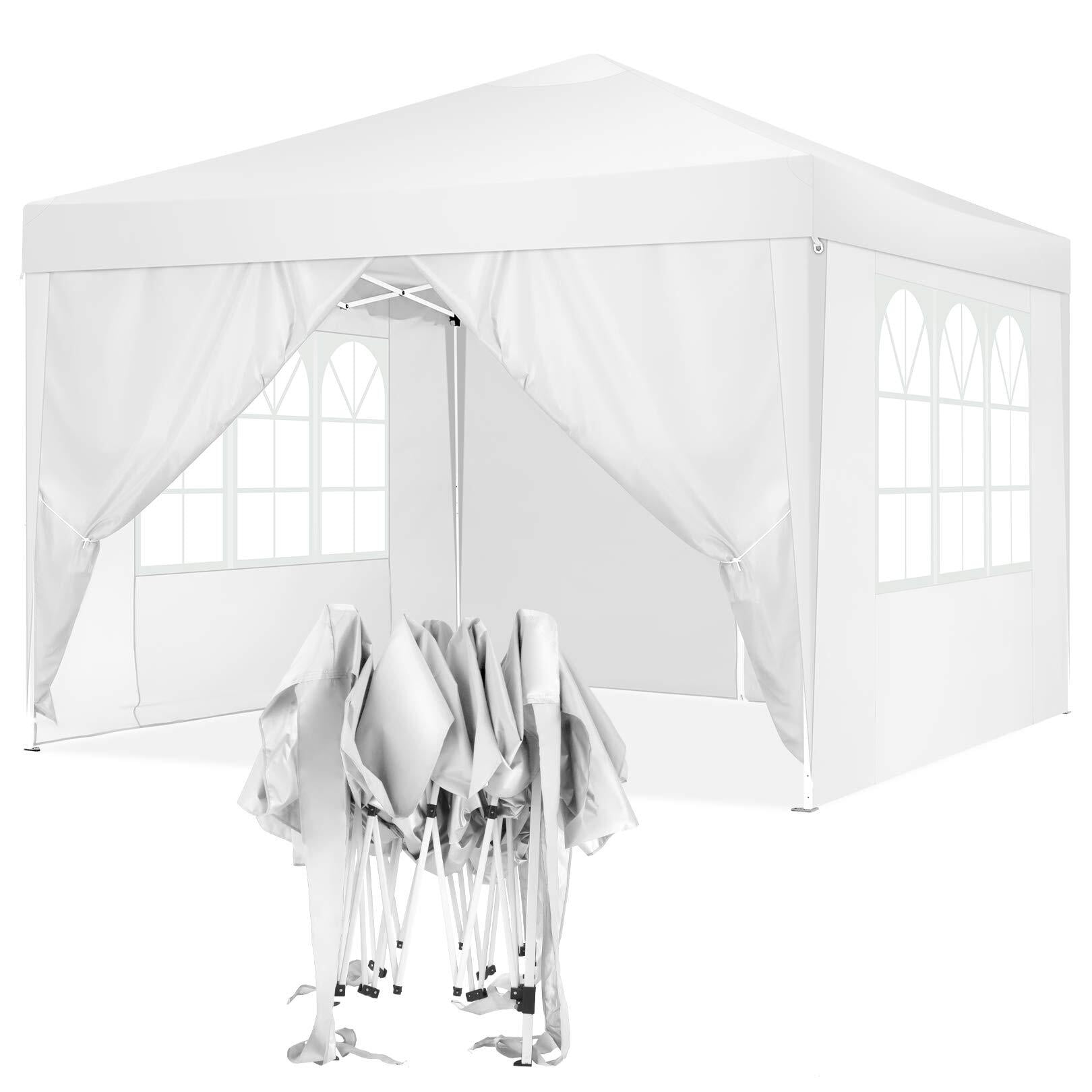 10x10ft Popup Canopy Waterproof Canopy with 4 Sidewalls Outdoor