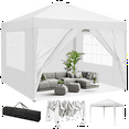 thumbnail image 1 of COBIZI Canopy 10x10 Pop Up Canopy Waterproof Canopy Tent Straight Leg Pop Up Tent with 4 Sidewalls Outdoor Commercial Instant Shelter Canopy Tent for Party Camping Beach,White, 1 of 8