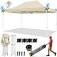 thumbnail image 1 of COBIZI 10x15 Canopy Tent Heavy Duty Pop Up Canopy Tent for Parties Event Wedding Commercial Easy Up Canopy with Roller Bag,UV 50+ & Upgraded No Water Accumulation, Thick Hexagonal Legs,Khaki, 1 of 10
