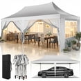 thumbnail image 1 of COBIZI 10'x20' Pop Up Canopy Tent with 6 Removable Sidewalls, Instant Outdoor Shelter with Raised Roof, Heavy-Duty Stable Frame and Carry Bag, White, 1 of 8