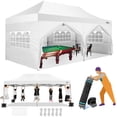 thumbnail image 2 of COBIZI 10x20 Pop Up Canopy Tent – Commercial Heavy Duty Waterproof Gazebo With Thickened Hex Steel Frame, Black 2 of 4