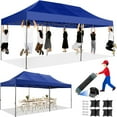 thumbnail image 1 of COBIZI 10x20 Heavy Duty Pop-up Canopy Tent with Adjustable Height, UPF 50+ Waterproof and Instant Outdoor Shelter, Outdoor Canopy for Beach,Party,Camping Includes 4 Sandbags and Wheeled Bag,Dark Blue, 1 of 9
