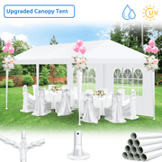COBIZI 10x20 Party Canopy Tents with 6 Detachable Sidewalls, Waterproof Outdoor Event Tent for Weddings and Gatherings,White