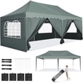 thumbnail image 1 of COBIZI 10x20 Party Tent Canopy Tent with 6 Sidewalls, UPF 50+, Waterproof Portable Pop up Canopy Outdoor , Large Event Tent for Backyard, Wedding, Market, Grey, 1 of 10