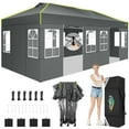 thumbnail image 1 of COBIZI 10x20 Pop Up Canopy Tent, Outdoor Party Tent With 6 Sidewall One Push Setup Glow, 3 Adjustable Height Air Vent Waterproof UPF50+, Bag, 4 Sandbag, 6 Stake, 12 Rope for Beach, Commercial, 1 of 7