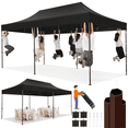 thumbnail image 1 of COBIZI 10x20 Pop up Canopy Without Sidewall Heavy Duty Commercial Outdoor Canopy Ez Up Wedding Party Tents for Parties with Roller Bag, Wind & Waterproof UPF50+,Upgrade Hexagonal Tube,black, 1 of 8