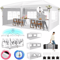 COBIZI 10x20 Pop Up Canopy Waterproof Outdoor Patio Events Gazebo w/ 6 Sidewalls