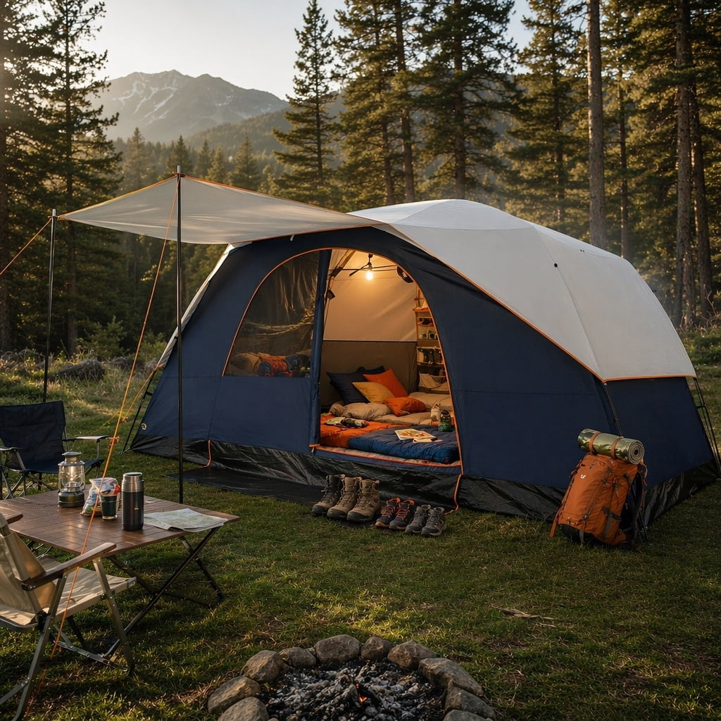 COBIZI 8-10-12 Person Family Camping Tent, 15x9FT 2-in-1