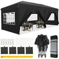 thumbnail image 1 of COBIZI 10x20 Pop-up Canopy Tent for Parties, Easy Up Party Tent Waterproof Canopy Tent with Sidewalls, Outdoor Event Tent for Wedding, Backyard, with Center Lock, Sandbags,Top Reinforced,black, 1 of 9