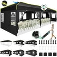 thumbnail image 1 of COBIZI 10x30 Pop Up Canopy Tent, Wedding Party Tent with 8 Sidewall One Push Setup Glow, 3 Adjustable Height Air Vent Waterproof UPF50+, Wheeled Bag, Sandbag, Stake, Rope for Commercial, Outdoor, 1 of 7