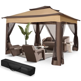 COBIZI 11x11 Pop up Gazebo Outdoor Canopy Gazebo Patio Gazebo with Mosquito Netting Canopy Shelter with 121 Square feet of Shade for Poolside, Garden, Party and Backyard, Dark Gray(Upgraded)