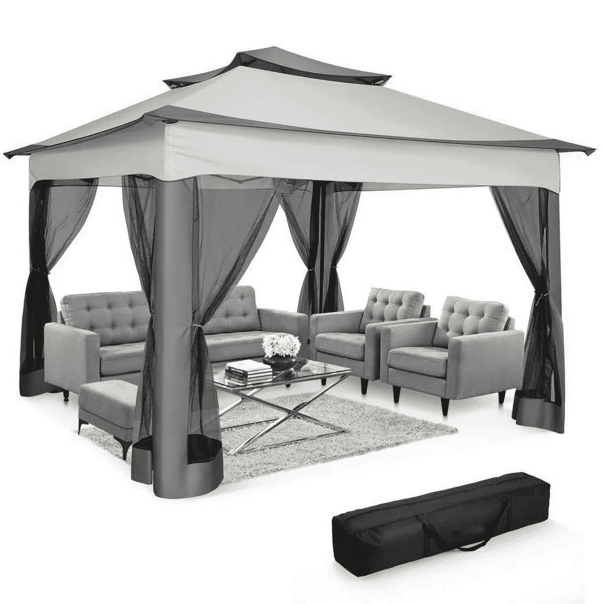 COBIZI 11x11 Outdoor Gazebo with Mosquito Netting, UV-Proof