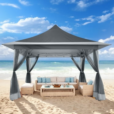 COBIZI 12'x12' Gazebo Tent Outdoor Pop up Gazebo Canopy Shelter with Mosquito Netting, Dark Gray