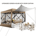 thumbnail image 1 of COBIZI 12x12 Pop up Gazebo 6-Sided Screen House Tent for Camping, Outdoor Canopy Tent with Removable Roof&Mosquito Netting, Portable Hub Tent with Carrying Bag and Ground Stakes, Khaki(Upgraded), 1 of 12