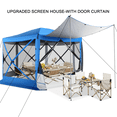 thumbnail image 1 of COBIZI 12x12 Pop up Gazebo 6-Sided Screen House Tent for Camping, Outdoor Canopy Tent with Removable Roof&Mosquito Netting, Portable Hub Tent with Carrying Bag and Ground Stakes, Blue(Upgraded), 1 of 13