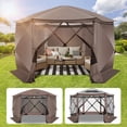 thumbnail image 1 of COBIZI 12x12 Pop-up Gazebo Screen Canopy with 5 Sidewalls and Mosquito Nettings for Camping, Tent Instant Screened House with Carrying Bag and Ground Stakes, Brown(Upgraded), 1 of 8