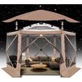thumbnail image 1 of COBIZI 12x12 Pop-up Gazebo Starry Sky Screen Canopy Tent Screen House for Camping, Screen Room with Mosquito Netting, Hub Tent Instant Screened Canopy with Carrying Bag and Ground Stakes, Khaki, 1 of 9