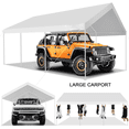 thumbnail image 1 of COBIZI 12x20ft Carport Heavy Duty, Portable Car Garage with Built-in Sandbags, Waterproof Car Canopy for Truck, Boat, SUV with All-season Tarp, White, 1 of 12