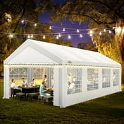 COBIZI 13x26 Heavy Duty Canopy Tent, Party Wedding Tent with Removable Sidewalls, 100% Waterproof Commercial Canopy Tent, UV 50+ White Event Shelter,Outdoor Gazebo with Built-in Sandbags, White