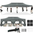 thumbnail image 1 of COBIZI 13x26 Heavy Duty Commercial Canopy Tent,Easy Pop Up Party Tent Gazebo,Outdoor Portable Party Canopy,Extra-large Size Space For Outside Wedding Gathering Activities,Waterproof&UPF 50+,Gray, 1 of 11