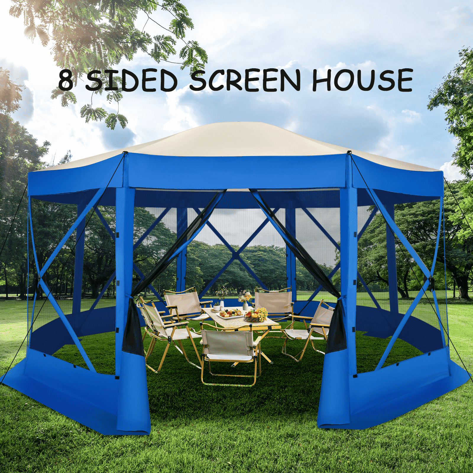 COBIZI 15x15 Extra Large Pop-Up Gazebo Canopy Tent with Mosquito