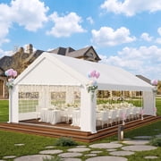 COBIZI 20x20ft Party Tent Heavy Duty, Wedding Tent, Event Tents for Parties, Carpas para Fiestas with Removable Sidewalls, Large Tent with Built-in Sandbag, UV50+, Big Tent for Party, Carport, White