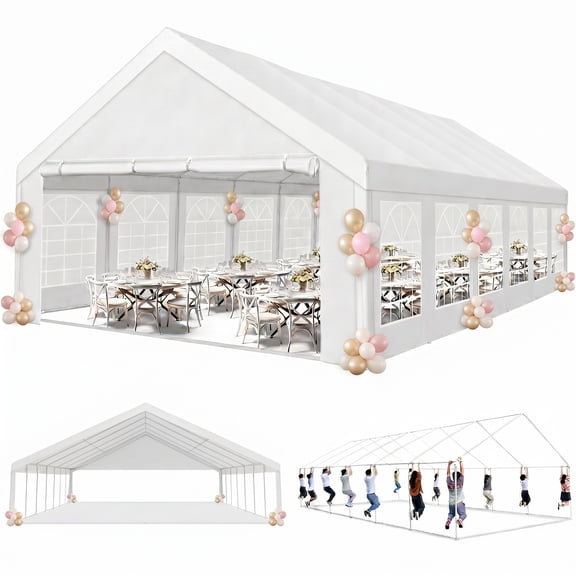 COBIZI 20x40FT Heavy Duty Party Canopy Tent with Removable Sidewalls, Waterproof Commercial Canopy Outdoor Shelter for Weddings and Events, White