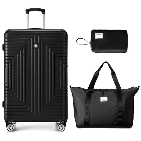 COBIZI Luggage Sets 3 Piece, ABS+PC Hard Shell Suitcases with Wheels, TSA Aproved Lock and Carry on Bags, Travel Suit Case Set for Men and Women, (3-Piece, Black)