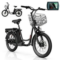 SANOPY 350W Electric Scooter for Adults, Up to 15Miles Range&20MPH, 36V 5.2Ah Removable Battery, 20" Fat Tire Off-Road E Scooter with Basket&Seat, Black