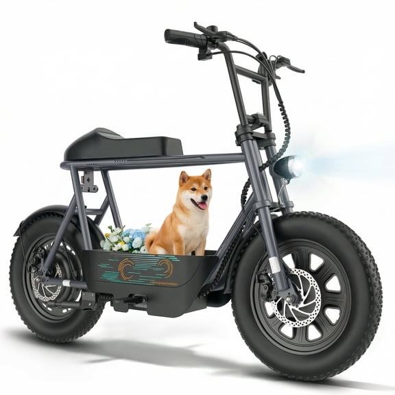 SANOPY 350W Electric Scooters with Seat for Adults, 20mph Top Speed, 15 Miles Max Range, Rugged 16" Air-Filled Tires, Commuting Electric Motorcycle with Large Capacity Basket,UL2272 Certified, Gray