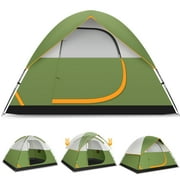 COBIZI 4 Person Tent for Camping with Waterproof Rainfly,EZ Setup Tent Windproof Instant Family Dome Camping Tent with Mesh Door & Ventilation Windows for Beach Camping Hiking Backpacking,Green