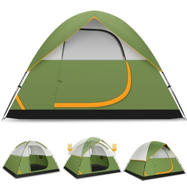 COBIZI 4 Person Tent for Camping with Waterproof Rainfly,EZ Setup Tent Windproof Instant Family Dome Camping Tent with Mesh Door & Ventilation Windows for Beach Camping Hiking Backpacking,Green