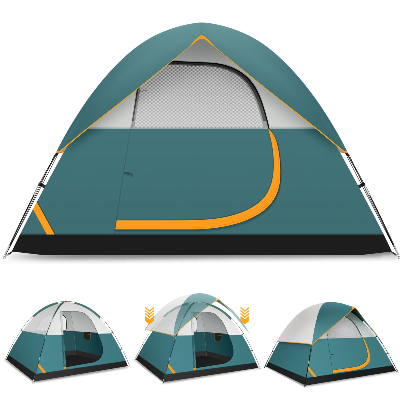 COBIZI 4 Person Tent for Camping with Waterproof Rainfly,EZ Setup Tent